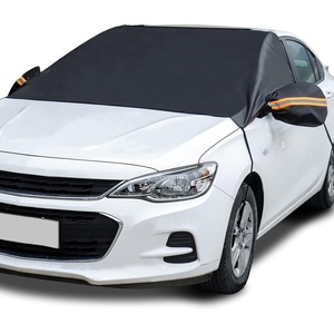 AstroAI 4-Layer Windshield Snow Cover for Ice, UV, Frost – Wiper & Mirror Protector, Windproof Sunshade for Cars, Compact SUVs(Black)