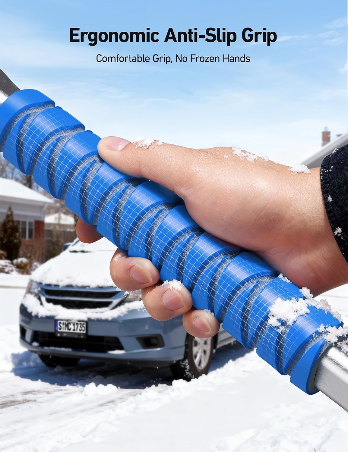 image:imageAstroAI 46 Extendable 3in1 Snow Brush amp Ice Scrapers for Car Windshieldblue