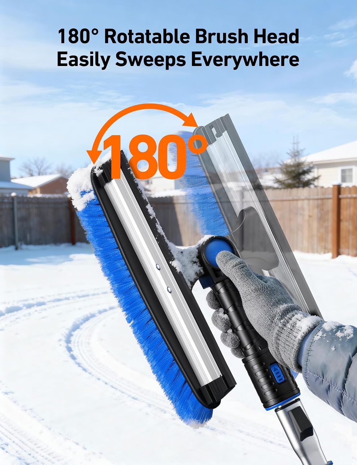 image:imageAstroAI 46 Extendable 3in1 Snow Brush amp Ice Scrapers for Car Windshieldblue