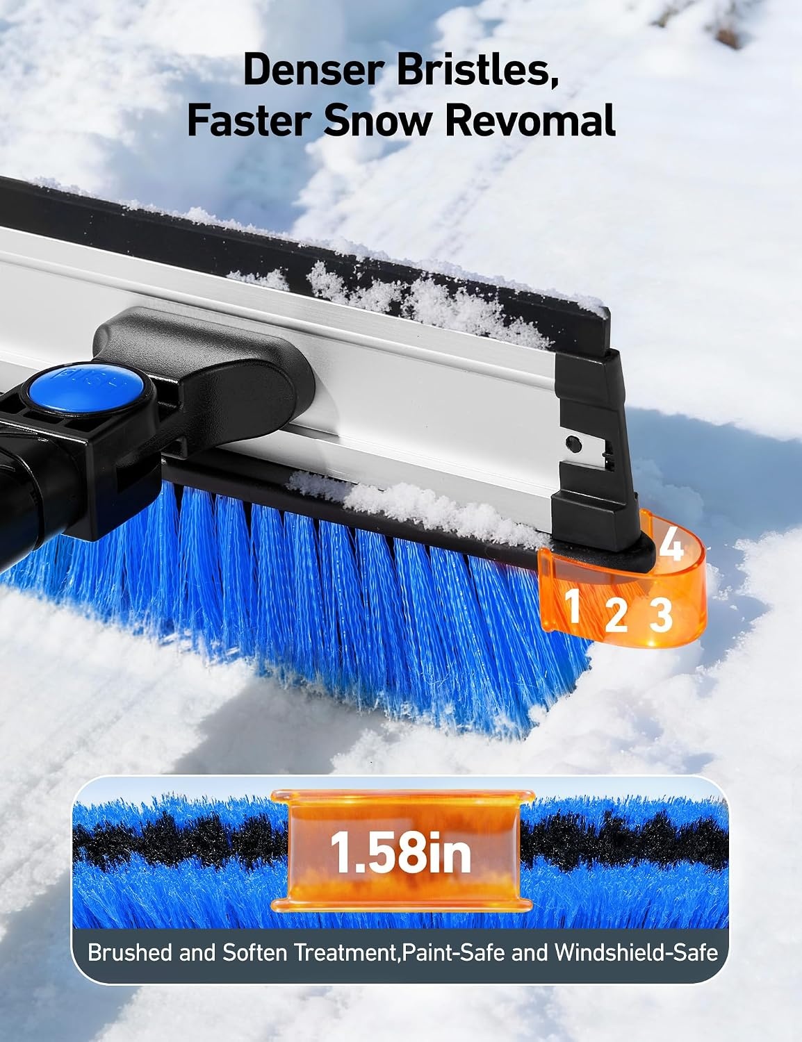 image:imageAstroAI 46 Extendable 3in1 Snow Brush amp Ice Scrapers for Car Windshieldblue