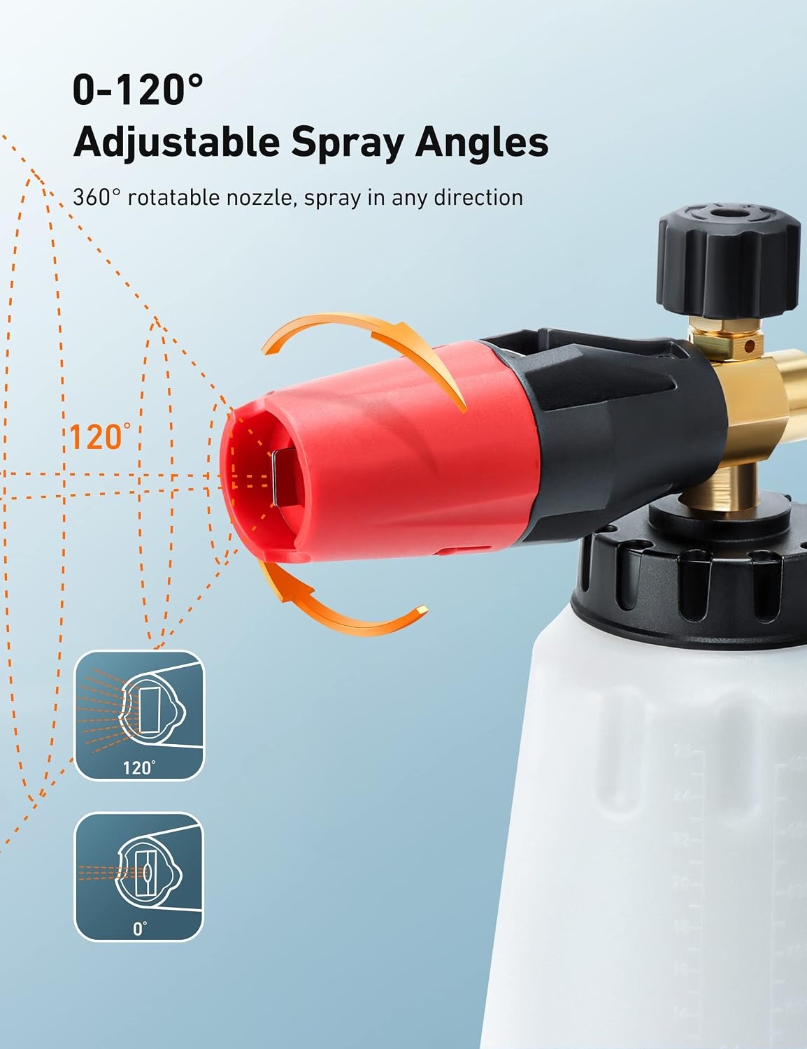 image:imageAstroAI Foam Cannon for Pressure Washer with 14 Quick Connect Plug 1 L1 L Bottle WITHOUT Tips