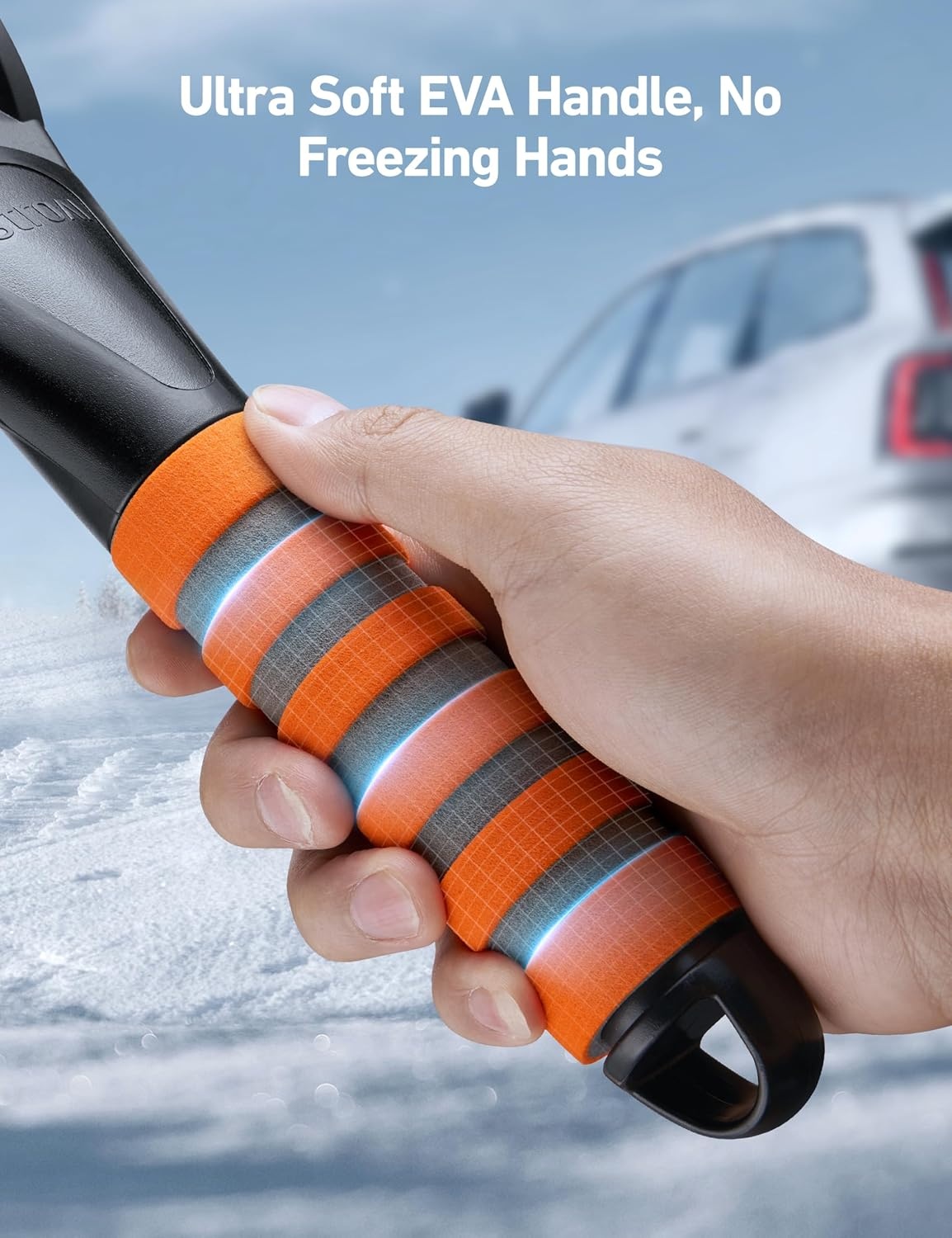 image:imageAstroAI Ice Scraper for Car Windshield Snow Scraper with Ergonomic GripOrange