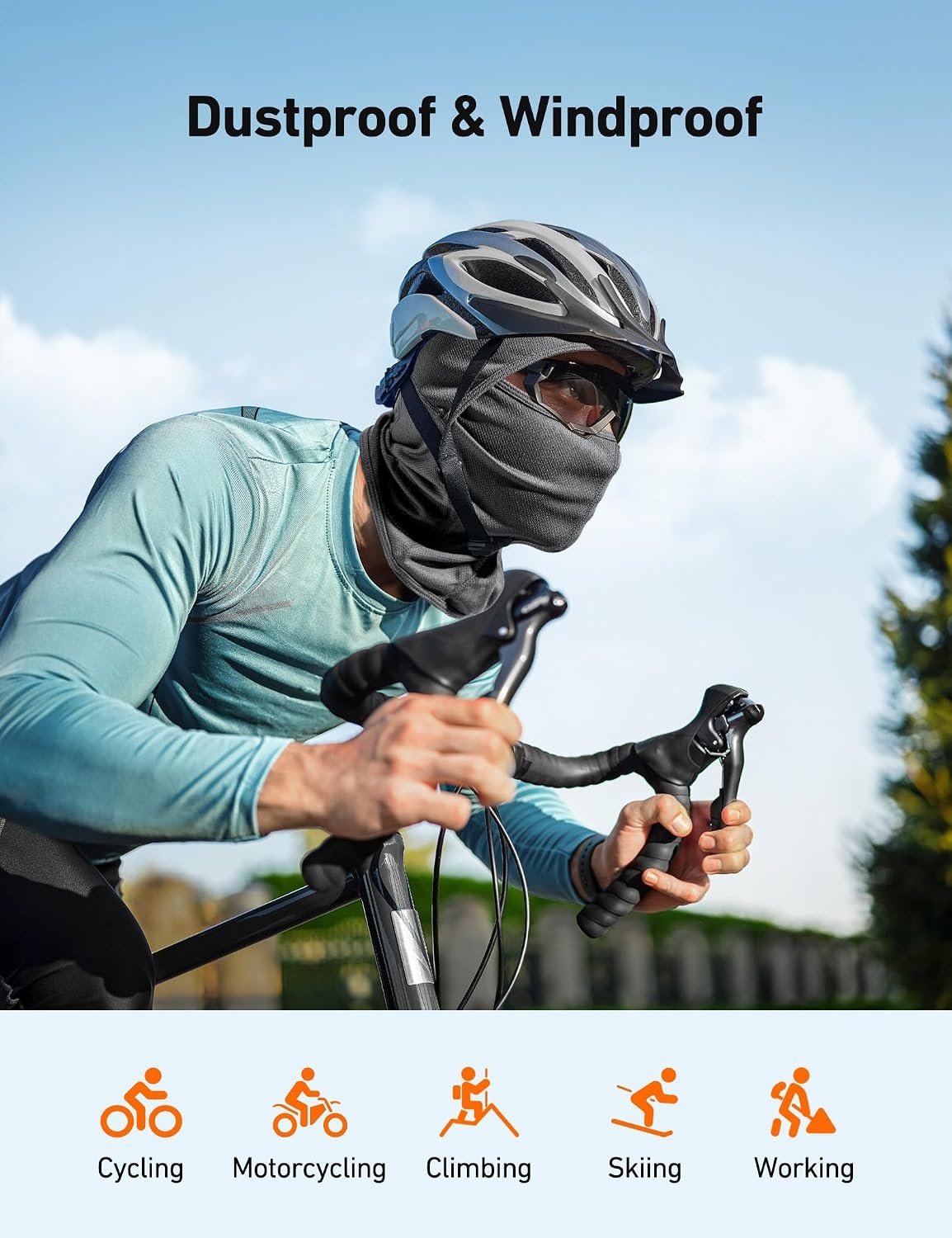 image:imageAstroAI Ski Mask Balaclava Windproof UV Protector Face Cover GreyGrey