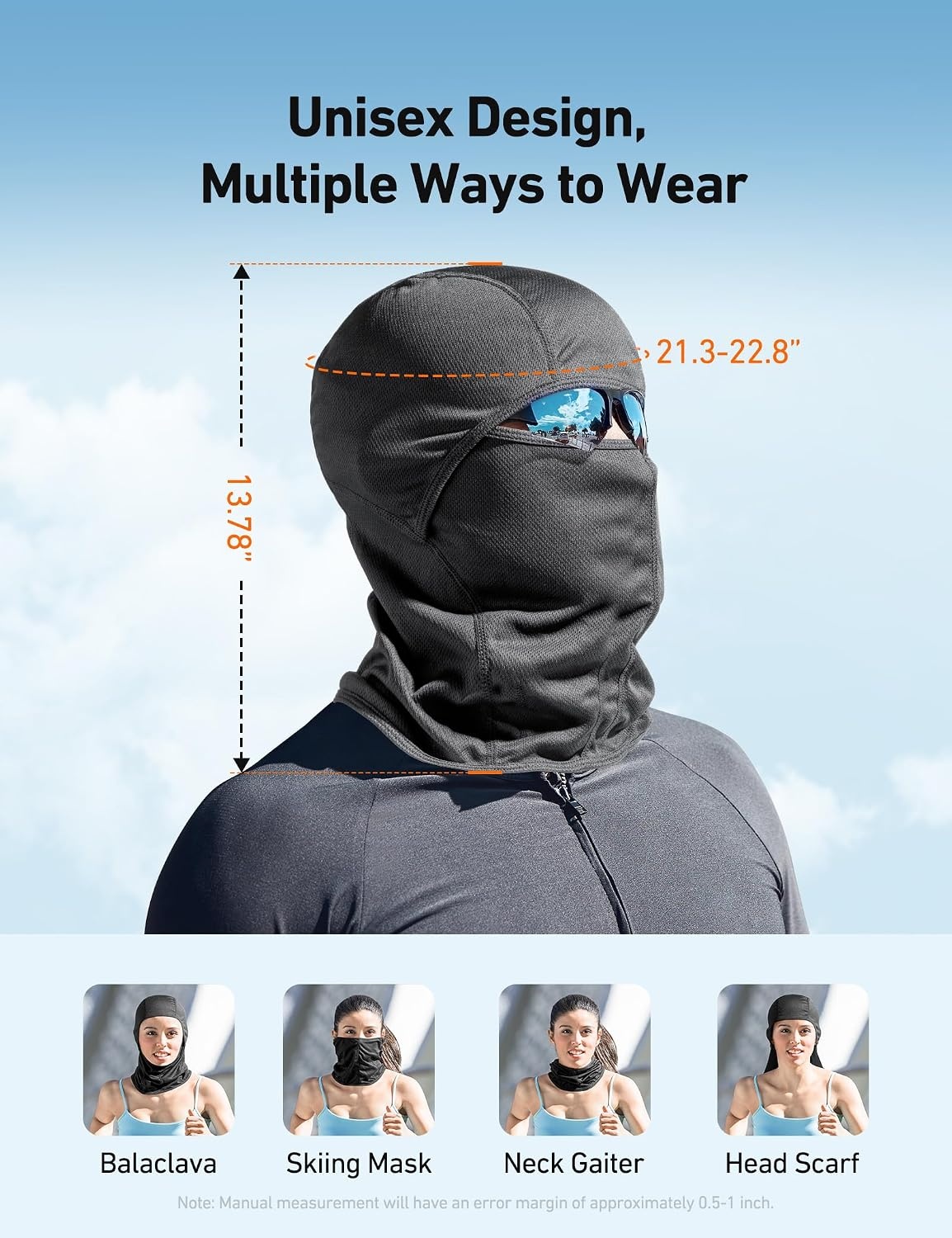 image:imageAstroAI Ski Mask Balaclava Windproof UV Protector Face Cover GreyGrey