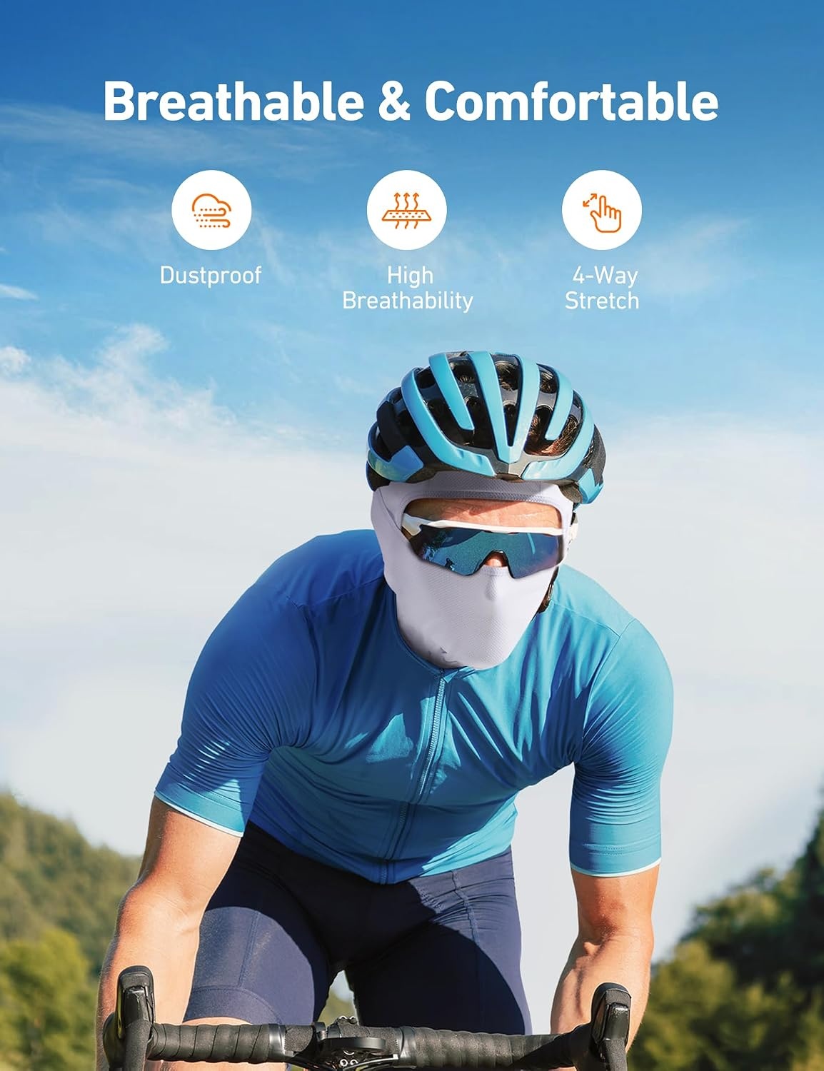 image:imageAstroAI Ski Mask Balaclava Windproof UV Protector Face Cover GreyWhite