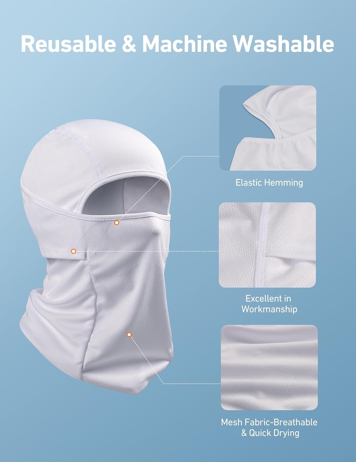 image:imageAstroAI Ski Mask Balaclava Windproof UV Protector Face Cover GreyWhite