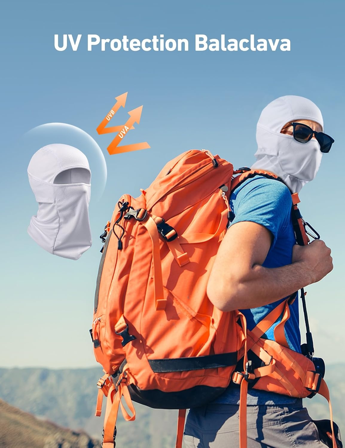 image:imageAstroAI Ski Mask Balaclava Windproof UV Protector Face Cover GreyWhite