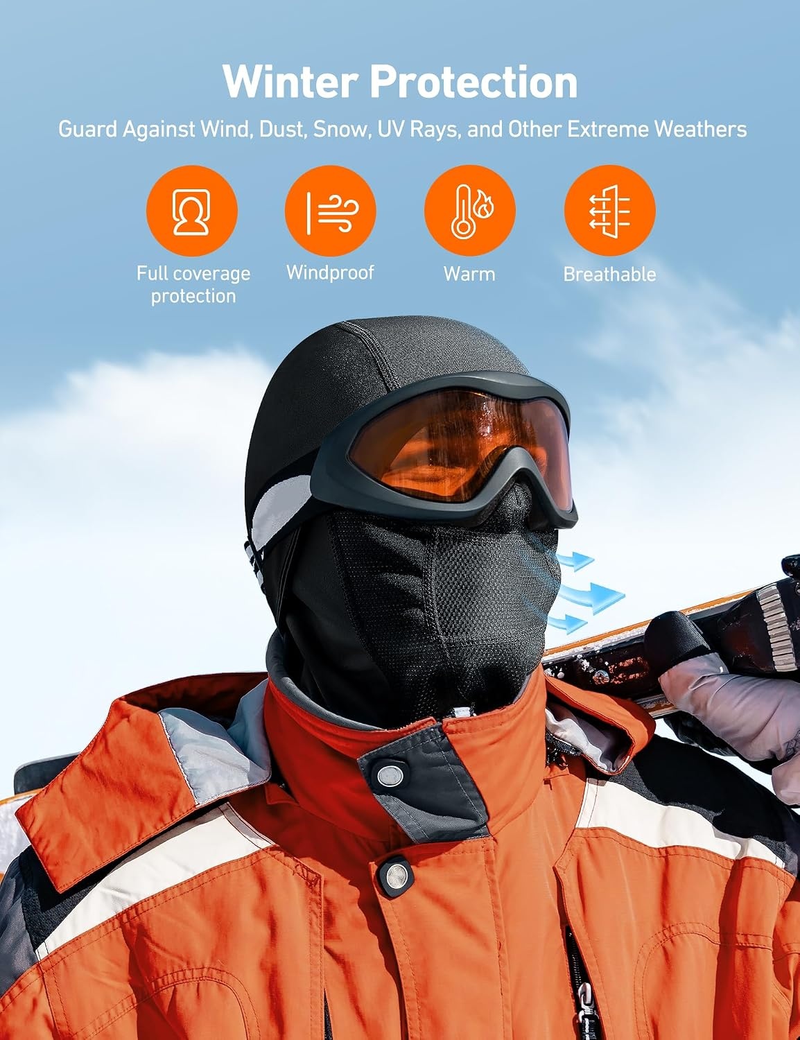 image:imageAstroAI Windproof Ski Mask Balaclava Winter Cold Weather Face Mask BlackBlack
