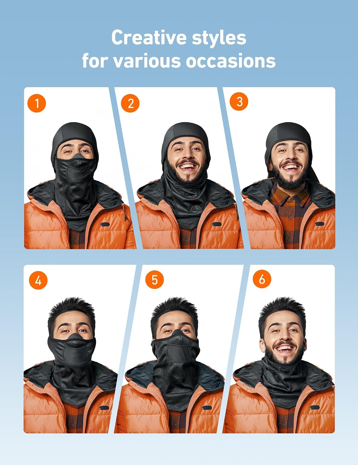 image:imageAstroAI Windproof Ski Mask Balaclava Winter Cold Weather Face Mask BlackBlack