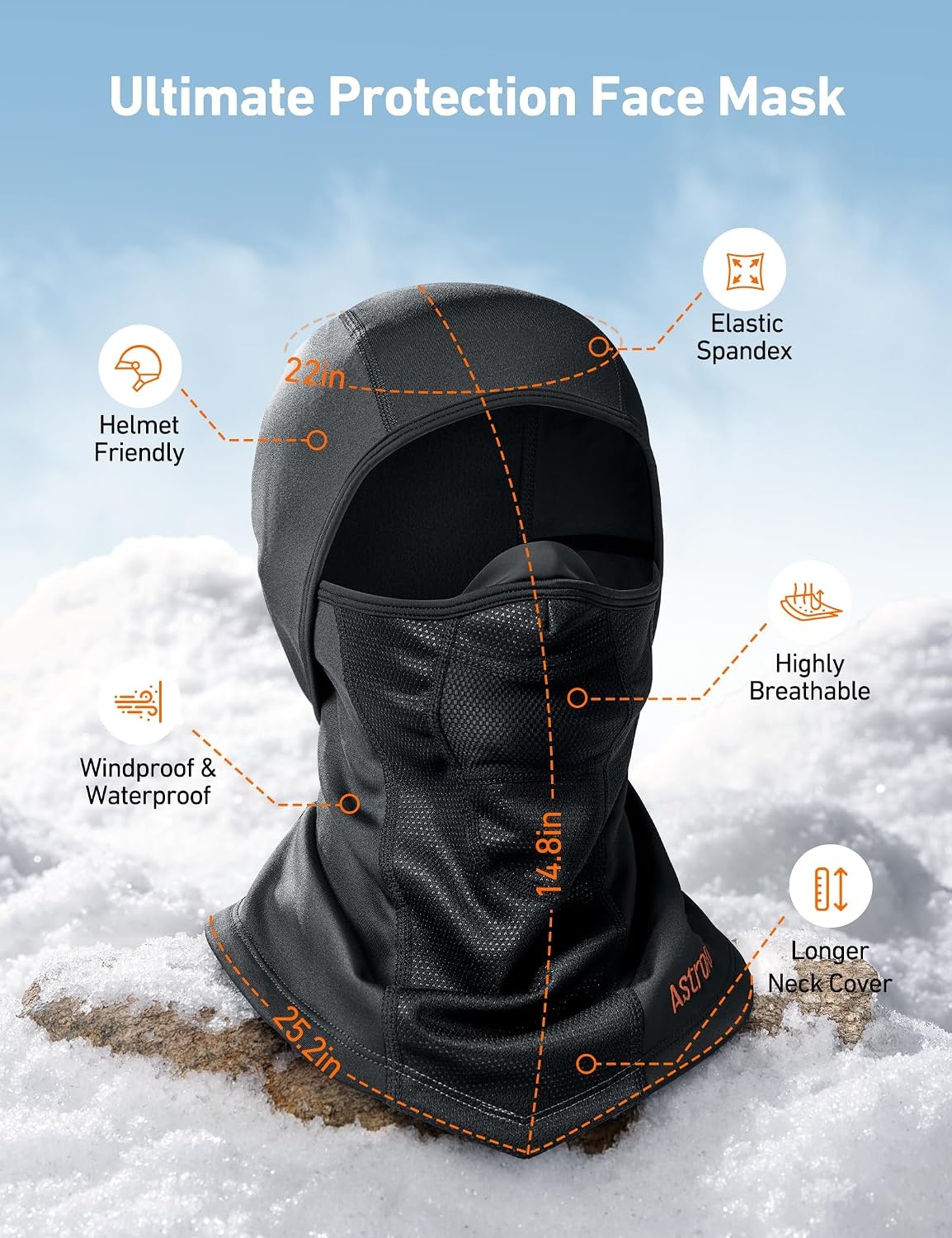 image:imageAstroAI Windproof Ski Mask Balaclava Winter Cold Weather Face Mask BlackBlack