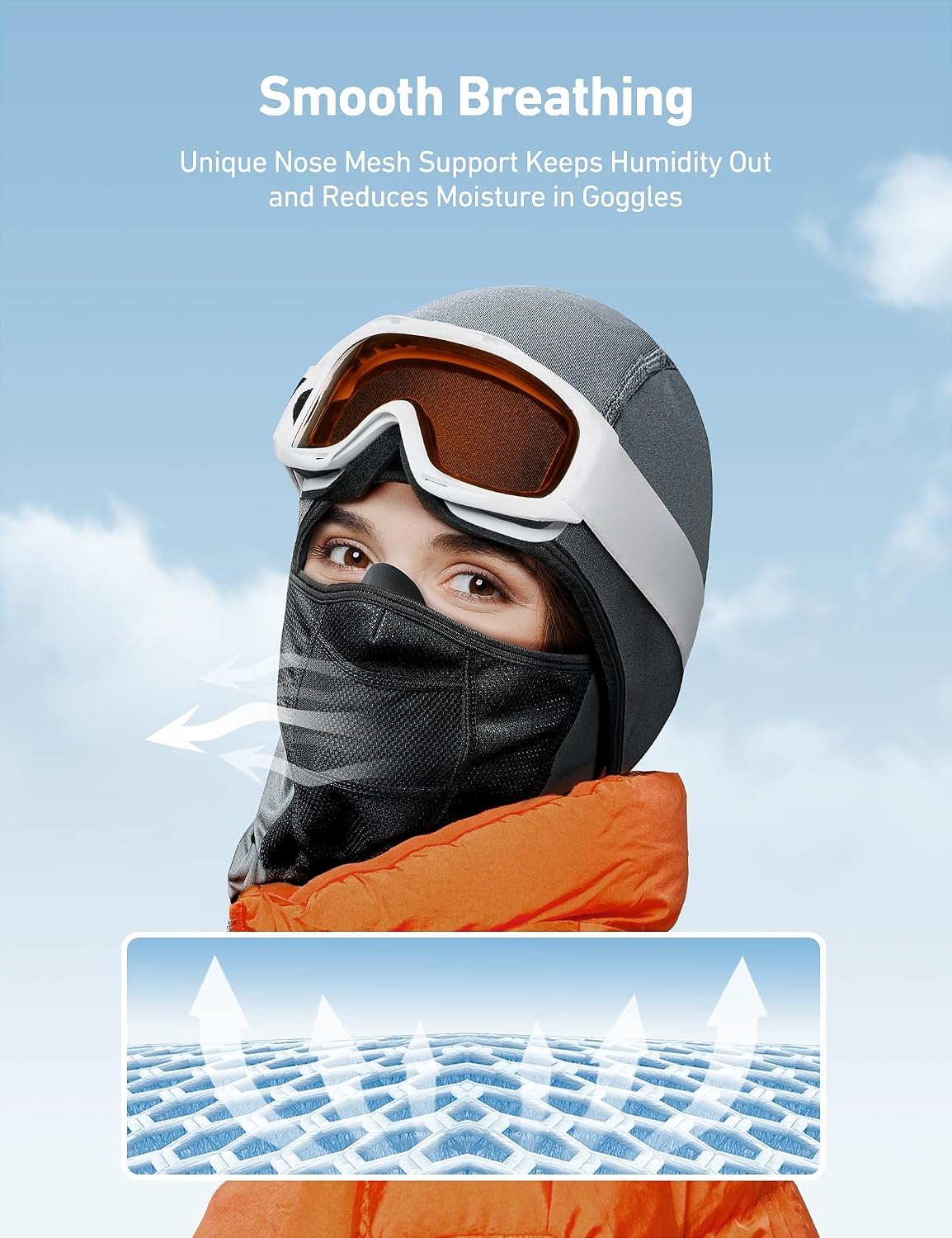 image:imageAstroAI Windproof Ski Mask Balaclava Winter Cold Weather Face Mask BlackGray