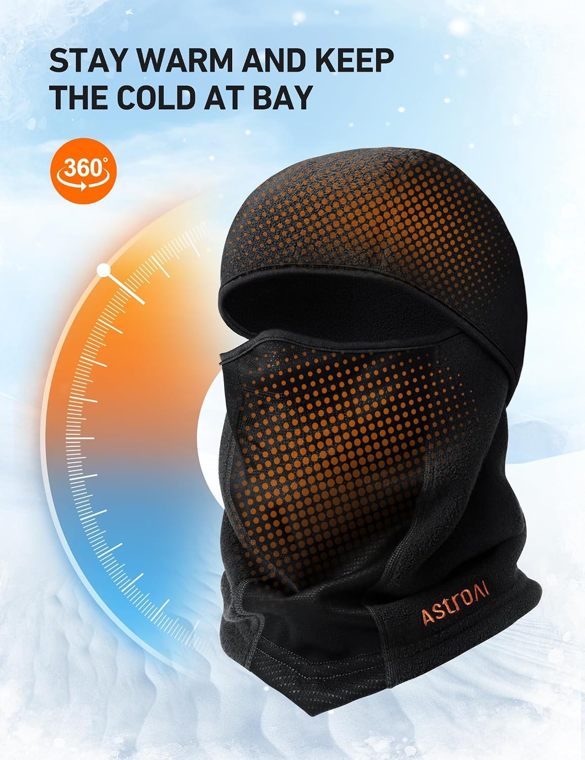 image:imageAstroAI Windproof Ski Mask Winter Thermal Fleece Balaclava GrayMBlack