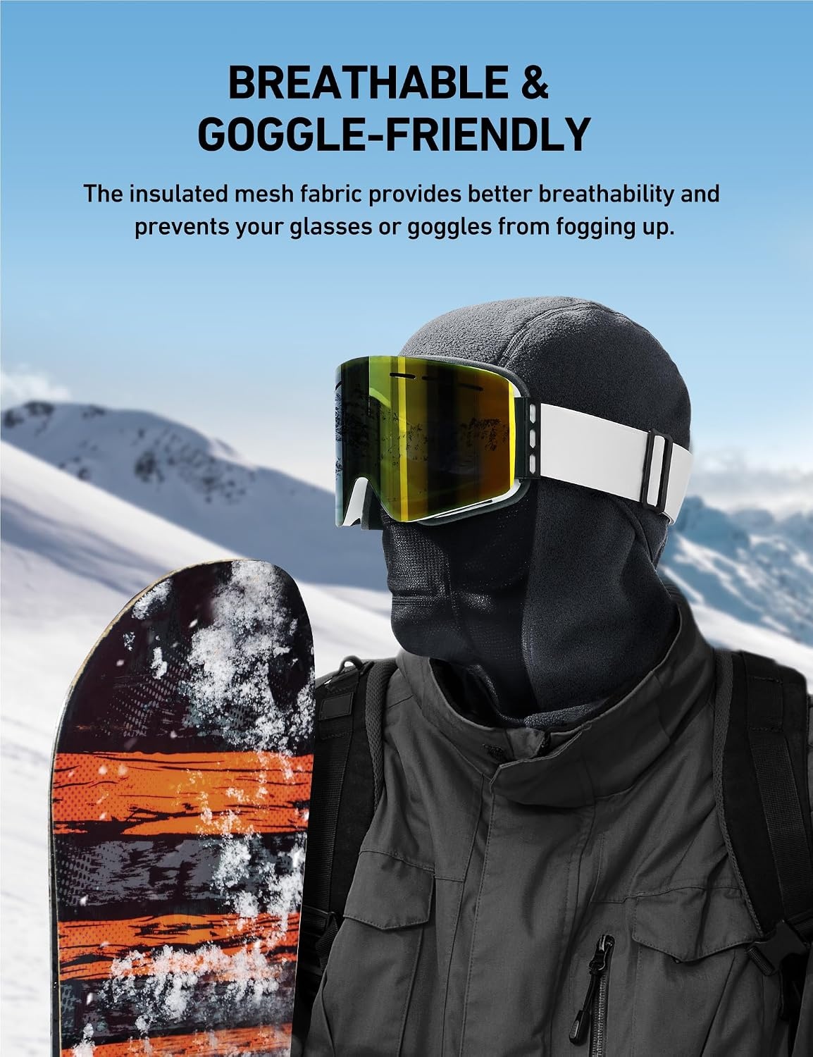 image:imageAstroAI Windproof Ski Mask Winter Thermal Fleece Balaclava GrayMGrey