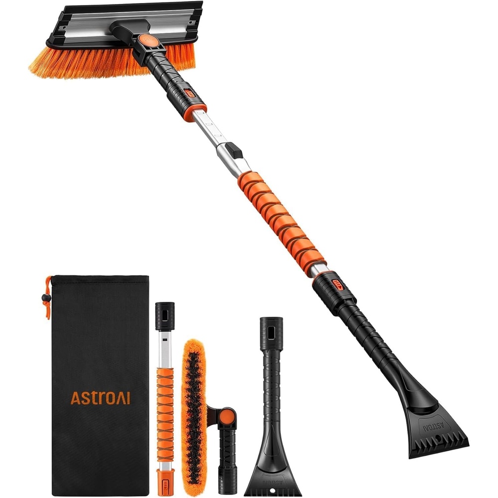 image:imageAstroAI 46 Extendable 3in1 Snow Brush amp Ice Scrapers for Car WindshieldOrange
