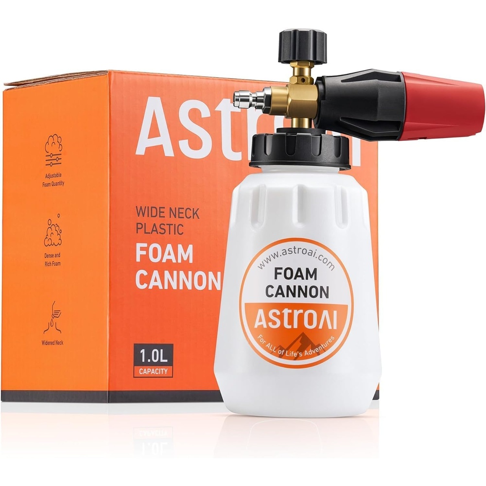 image:imageAstroAI Foam Cannon for Pressure Washer with 14 Quick Connect Plug 1 L1 L Bottle WITHOUT Tips