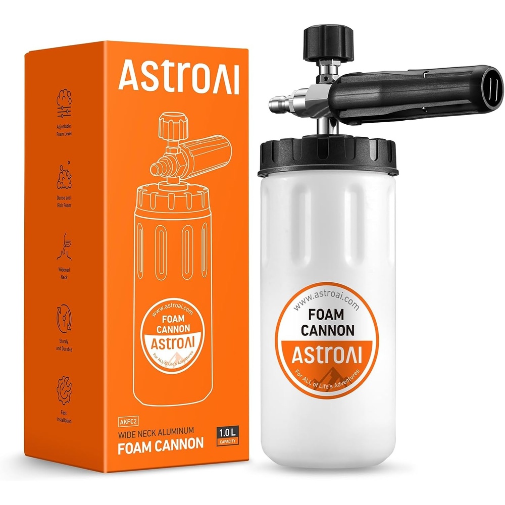 image:imageAstroAI Foam Cannon for Pressure Washer with 14 Quick Connect Plug 1 L1 Liter  Orange Label