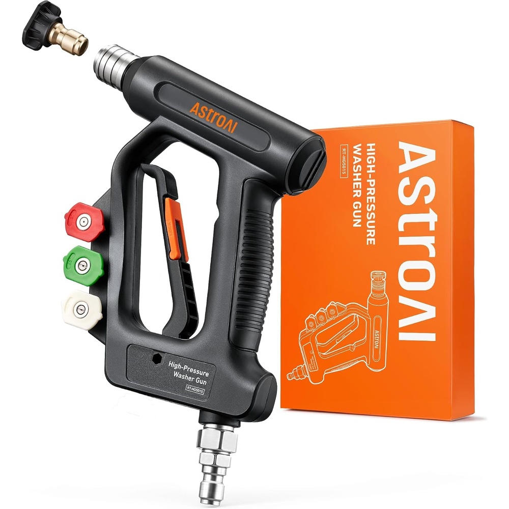 image:imageAstroAI Short Pressure Washer Gun with Swivel 38 Quick Connect 4060 PSIBlack