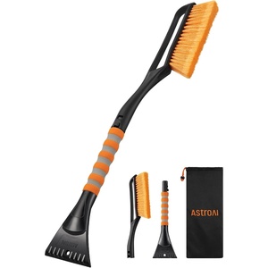 AstroAI 27″ 2-in-1 Detachable Snow Brush & Ice Scrapers for Car Windshield(Orange)