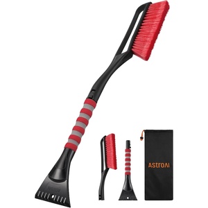 AstroAI 27″ 2-in-1 Detachable Snow Brush & Ice Scrapers for Car Windshield(Red)