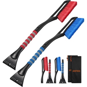 AstroAI 27″ Snow Brush & Ice Scraper for Car Windshield Snow Remove, 2 Pack(Blue & Red)