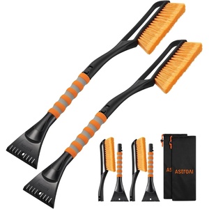 AstroAI 27″ Snow Brush & Ice Scraper for Car Windshield Snow Remove, 2 Pack(Orange)