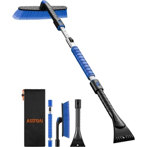 AstroAI 39.37″ Ice Scrapers for Car Windshield and Snow Brush with Foam Grip and 360° Pivoting Brush Head for Christmas Car Auto Truck SUV(Orange)(Blue)