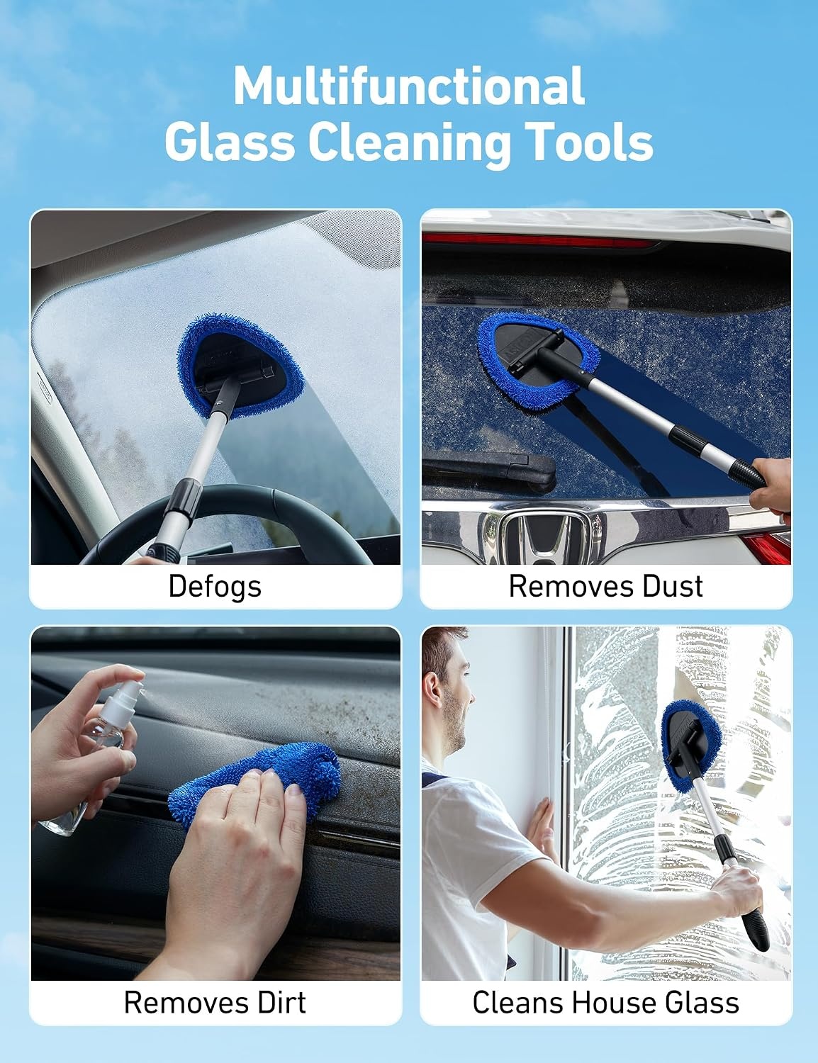 image:imageAstroAI 4pcs Windshield Cleaner Tool for Effortless Installationwith a Mirror Squeegee