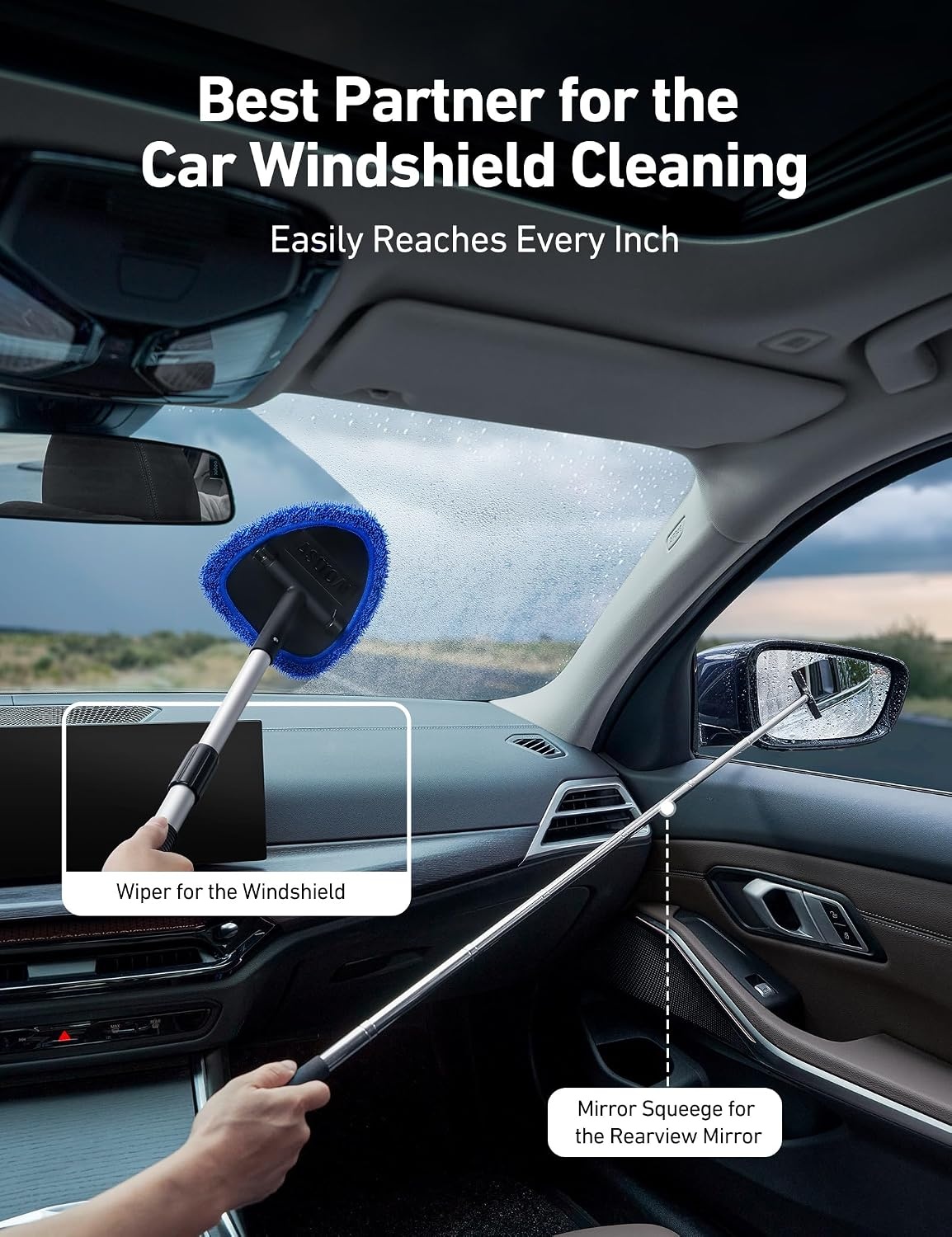 image:imageAstroAI 4pcs Windshield Cleaner Tool for Effortless Installationwith a Mirror Squeegee