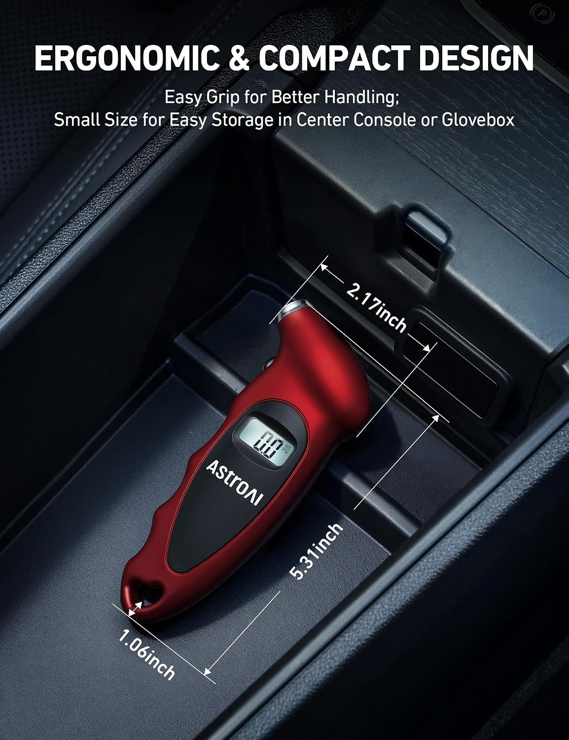 image:imageAstroAI Digital Tire Pressure Gauge 200PSI for Car Truck SUV MotorcycleRed