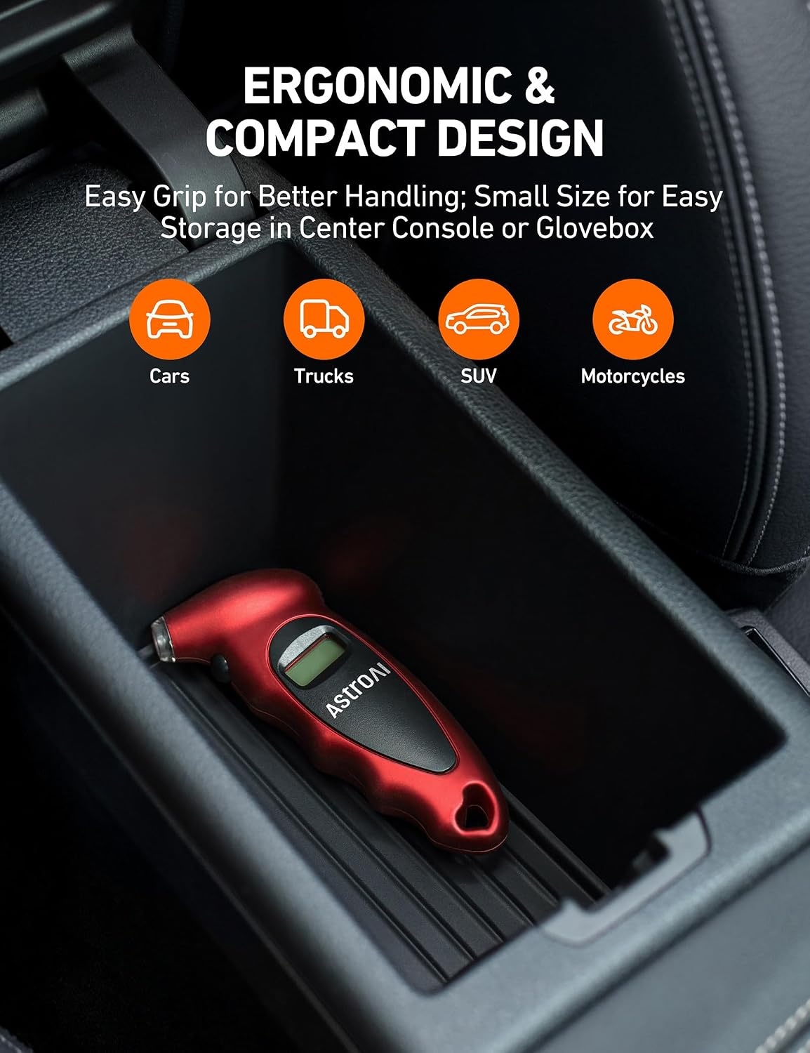 image:imageAstroAI Digital Tire Pressure Gauge 200PSI for Car Truck SUV MotorcycleRed
