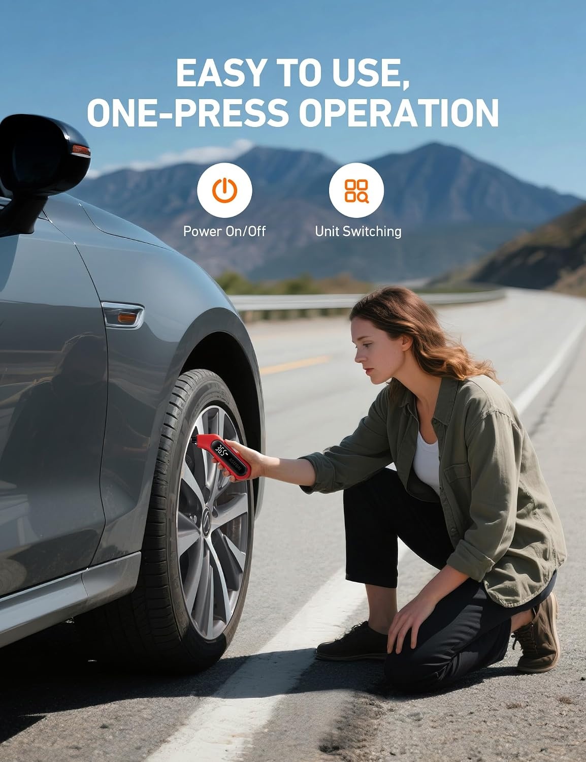 image:imageAstroAI Digital Tire Pressure Gauge 3300PSI for Car RV Truck BikesRed