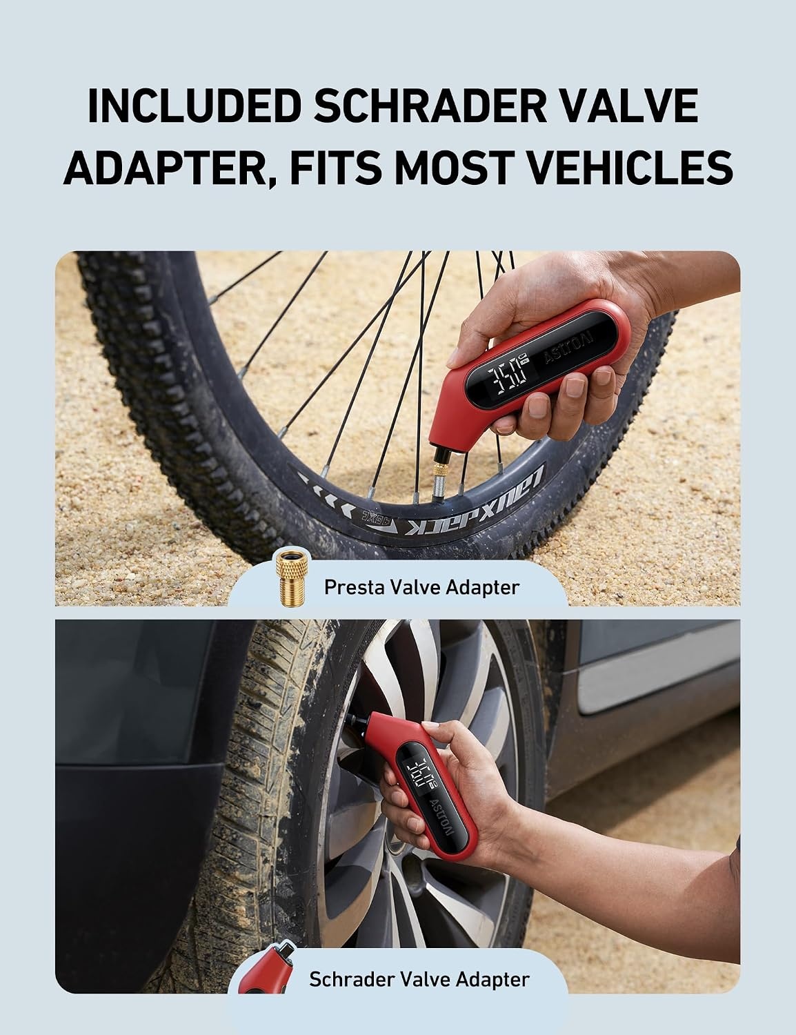 image:imageAstroAI Digital Tire Pressure Gauge 3300PSI for Car RV Truck BikesRed