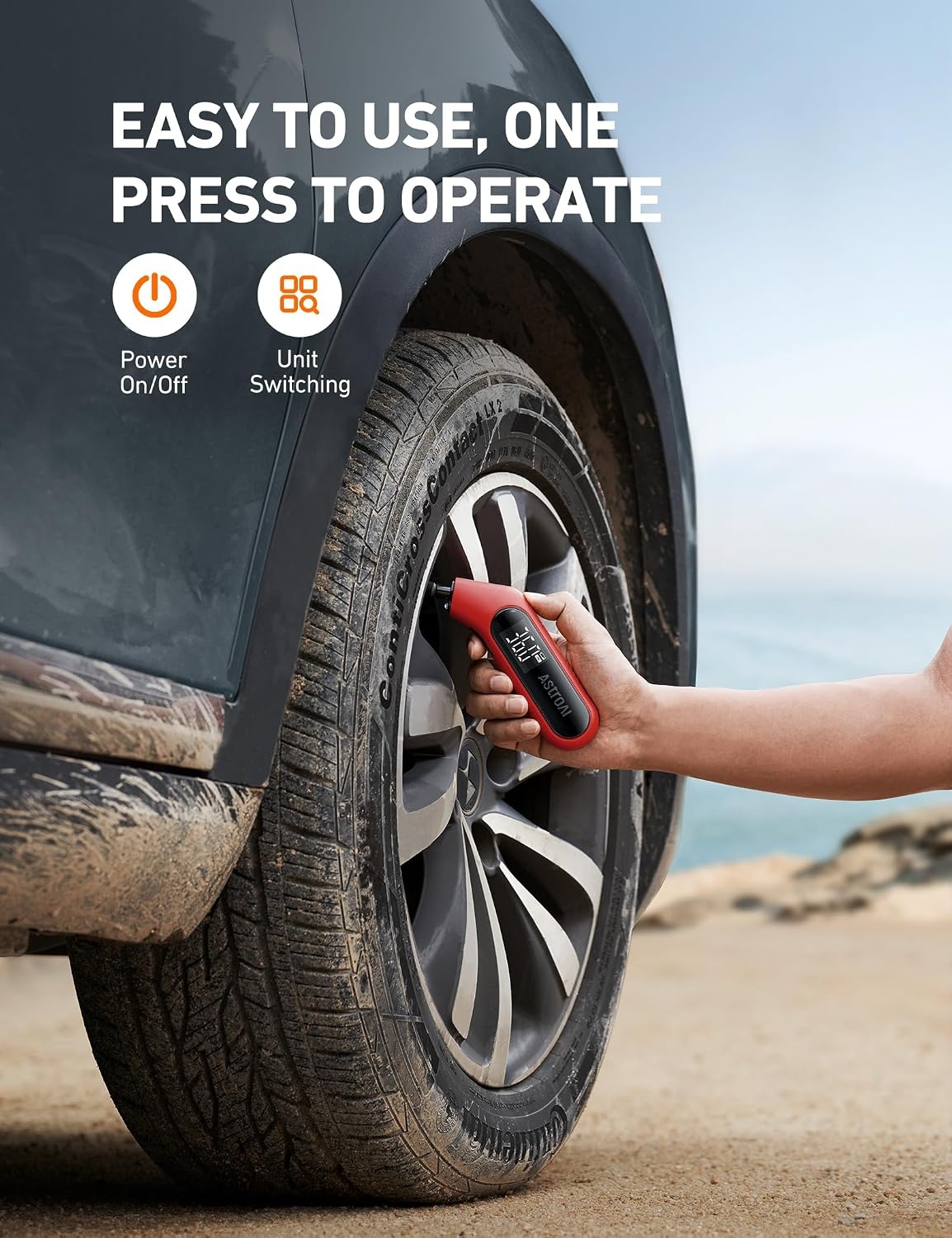 image:imageAstroAI Digital Tire Pressure Gauge 3300PSI for Car RV Truck BikesRed
