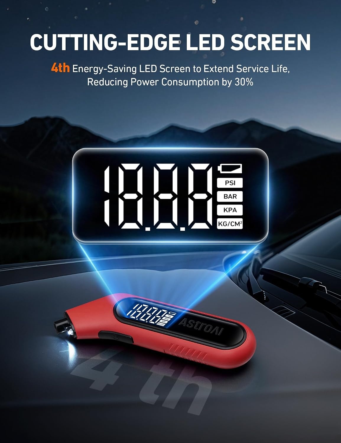 image:imageAstroAI Digital Tire Pressure Gauge 3300PSI for Car RV Truck BikesRed