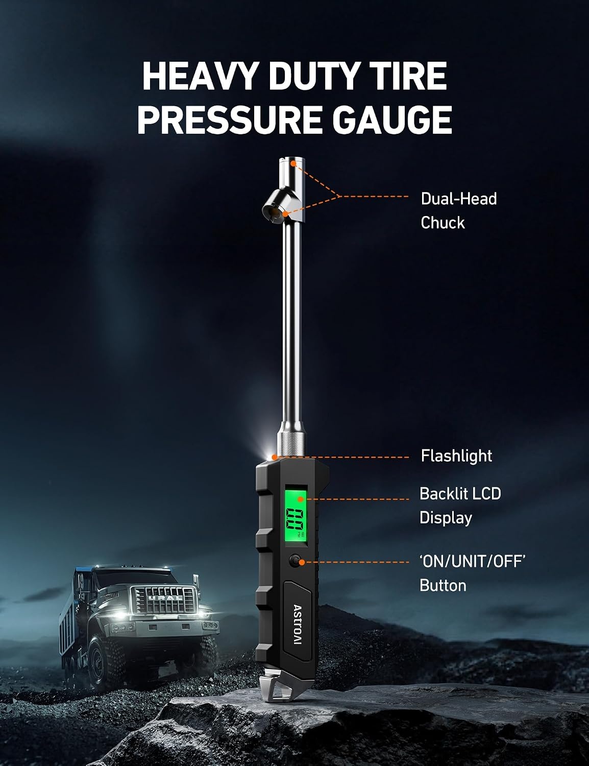 image:imageAstroAI Heavy Duty Digital Tire Pressure Gauge 0230 PSI3 Pack