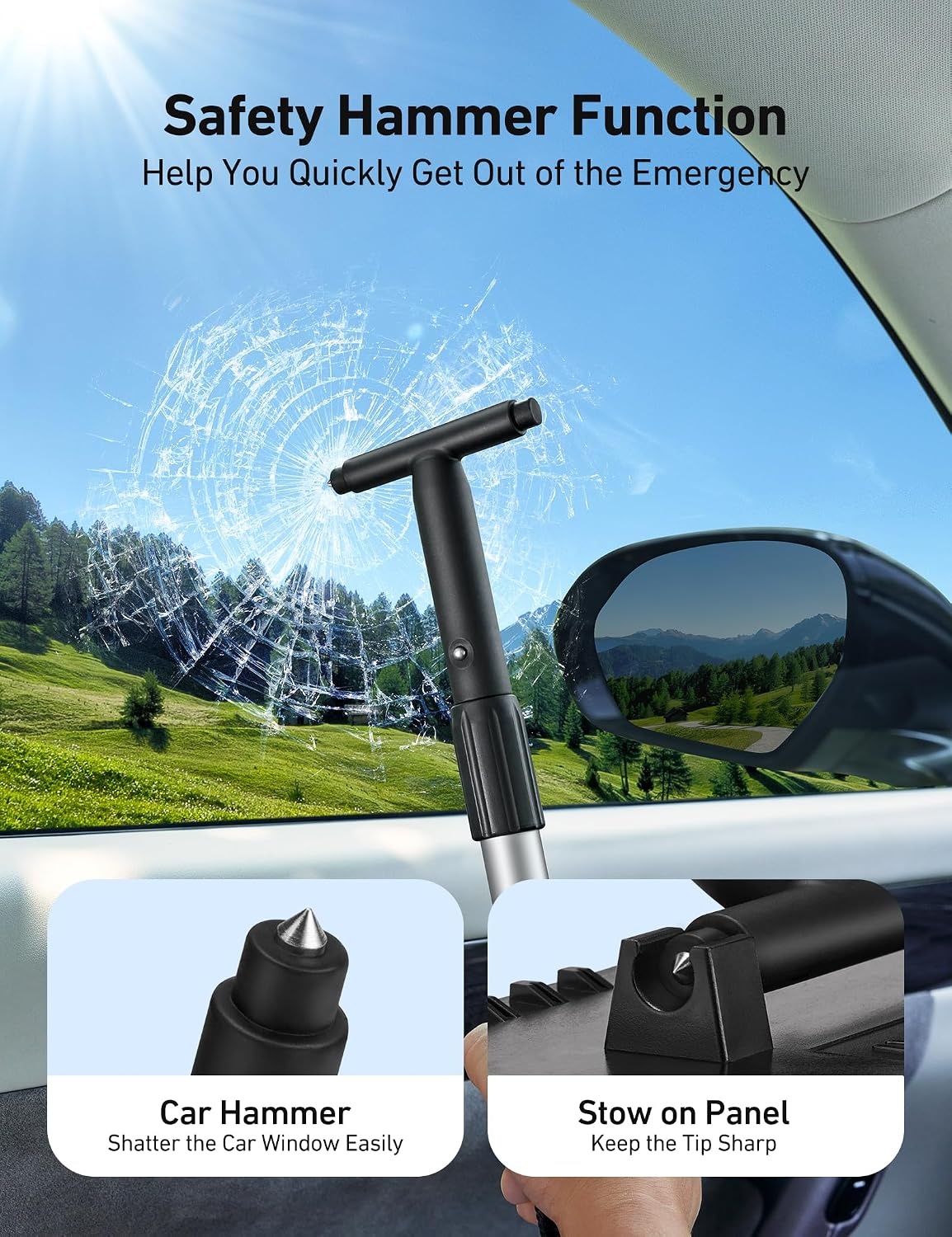 image:imageAstroAI Windshield Cleaner Extendable 180 Rotating Handle GrayGreen