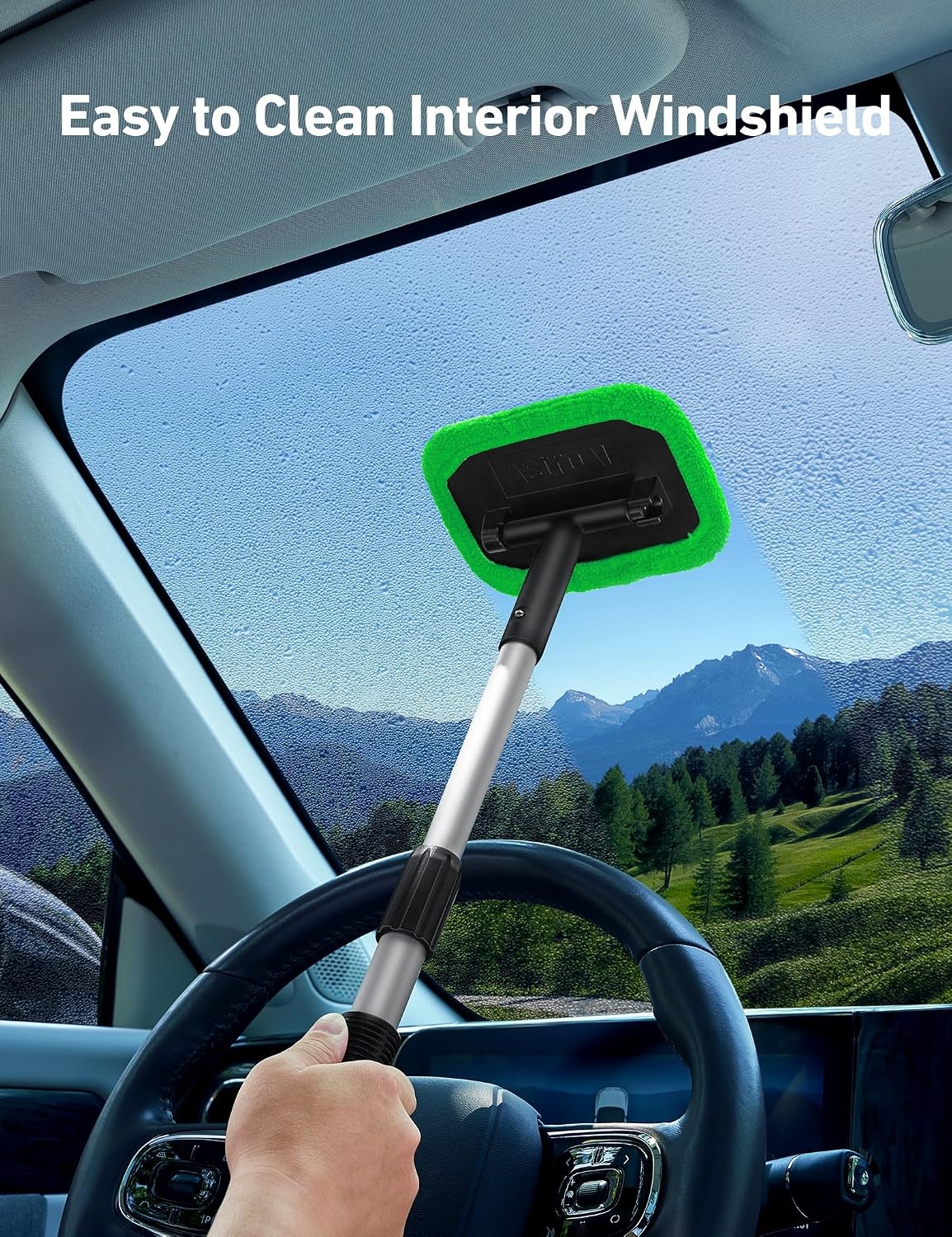 image:imageAstroAI Windshield Cleaner Extendable 180 Rotating Handle GrayGreen