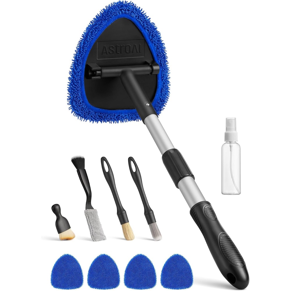 image:imageAstroAI 4pcs Windshield Cleaner Tool for Effortless Installationwith 4 Detailing Brushes
