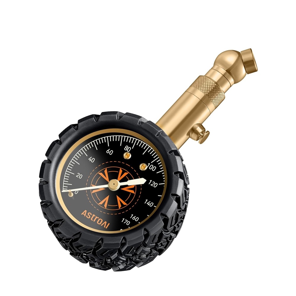 image:imageAstroAI Tire Pressure Gauge 060 PSI Large 2 Easy Read Glow Dial Tire Gauge Certified ANSI B401 Accurate Compatible for Bicycle Car SUV Truck amp Motorcycle170PSI