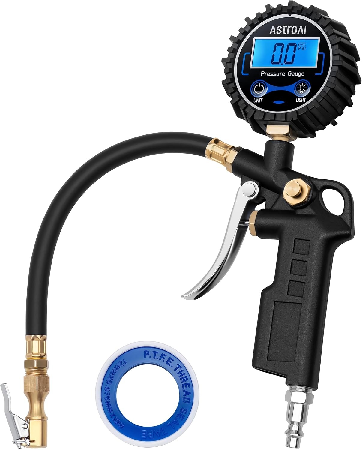image:imageAstroAI Digital Tire Pressure Gauge with Inflator 3250 PSI Fits 14 NPT1 Pack Standard