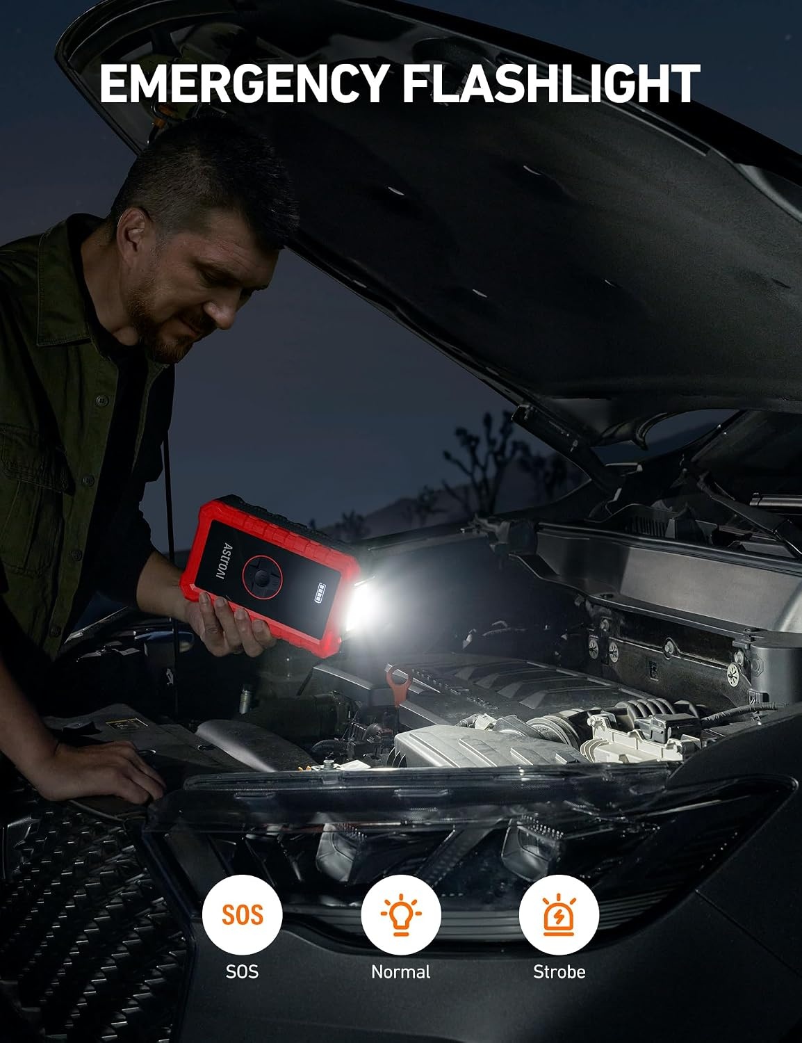 image:imageAstroAI S8 Air 3000A Jump Starter with Air Compressor 12V Jump Box3000ARed