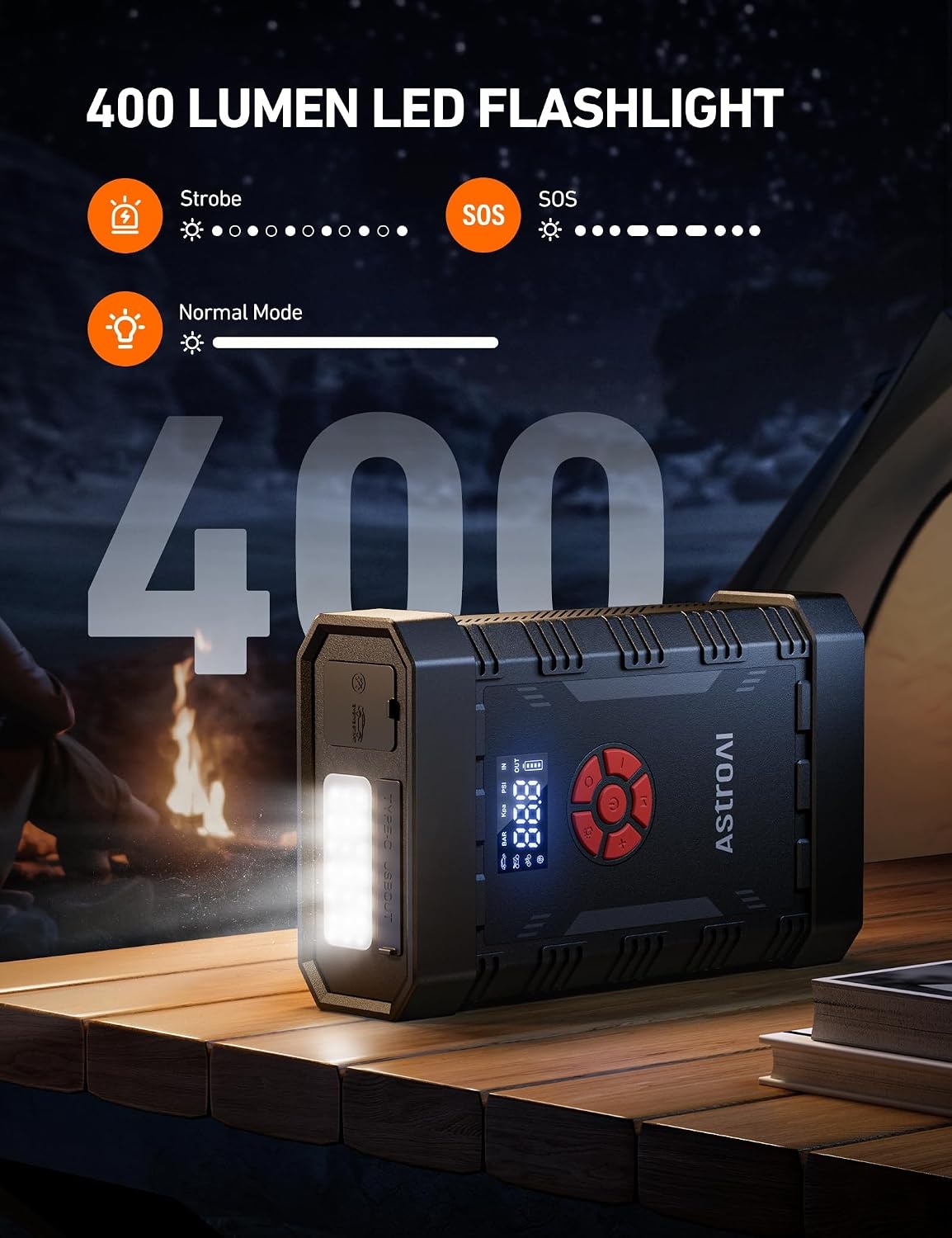 image:imageAstroAI S8 Air 3000A Jump Starter with Air Compressor 12V Jump Box4000ARed
