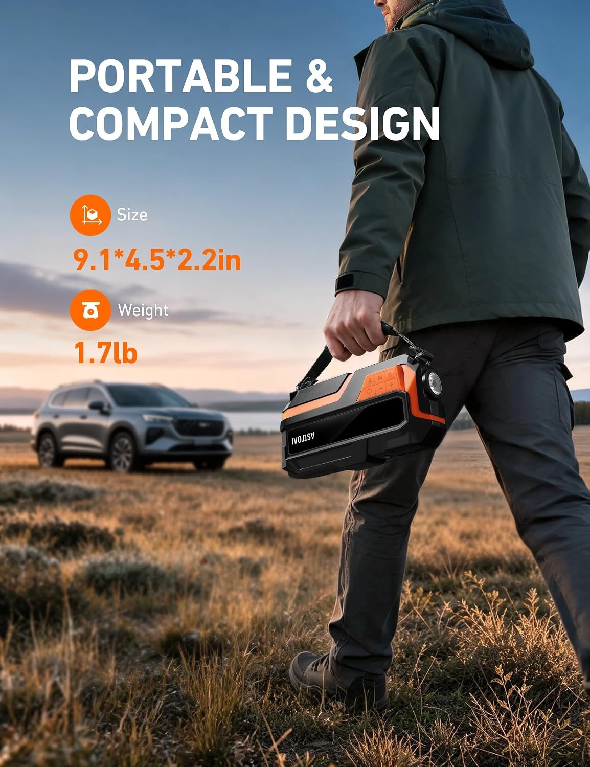 image:imageAstroAI S8 Air 3000A Jump Starter with Air Compressor 12V Jump Box6000AOrange