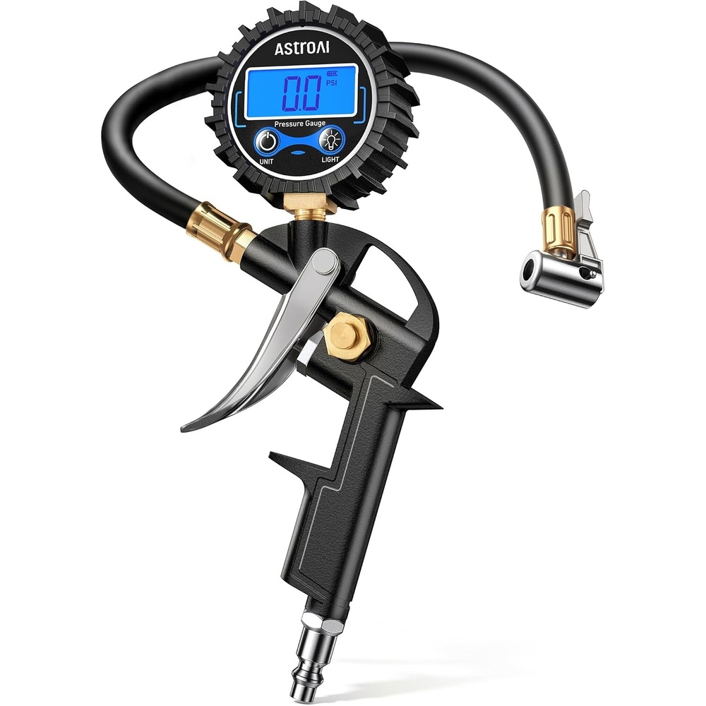 image:imageAstroAI Digital Tire Pressure Gauge with Inflator 3250 PSI Fits 14 NPT1 Pack Compact