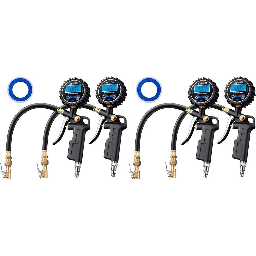 image:imageAstroAI Digital Tire Pressure Gauge with Inflator 3250 PSI Fits 14 NPT4 Pack Standard