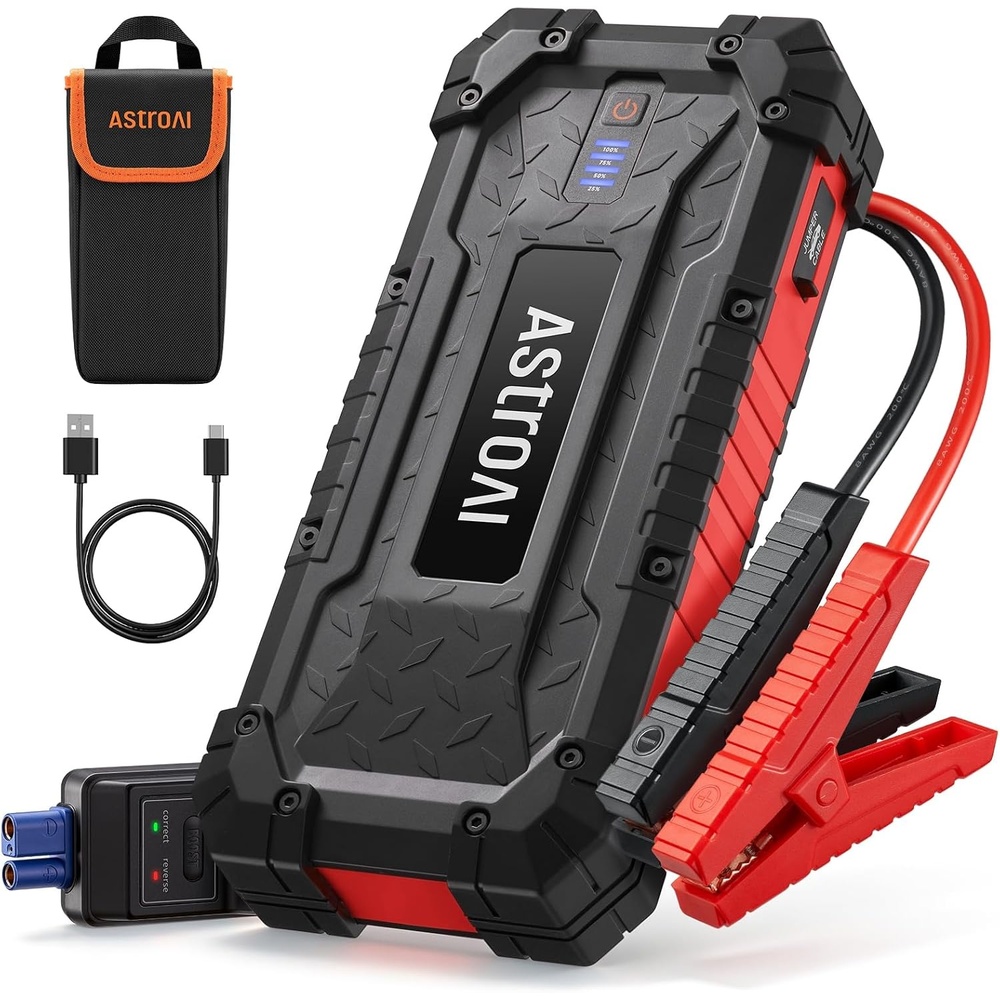 image:imageAstroAI P10 12V 5000A Lithium Car Jump Starter Up to 10L Gas amp 8L DieselRed