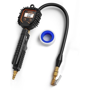 AstroAI Digital Tire Pressure Gauge, Heavy Duty Tire Inflator Gauge 250PSI Air Chuck Compressor Accessories with Stainless Braided Hose, Rotatable Dial&Quick Connect Coupler for Truck/RV/SUV(Large)