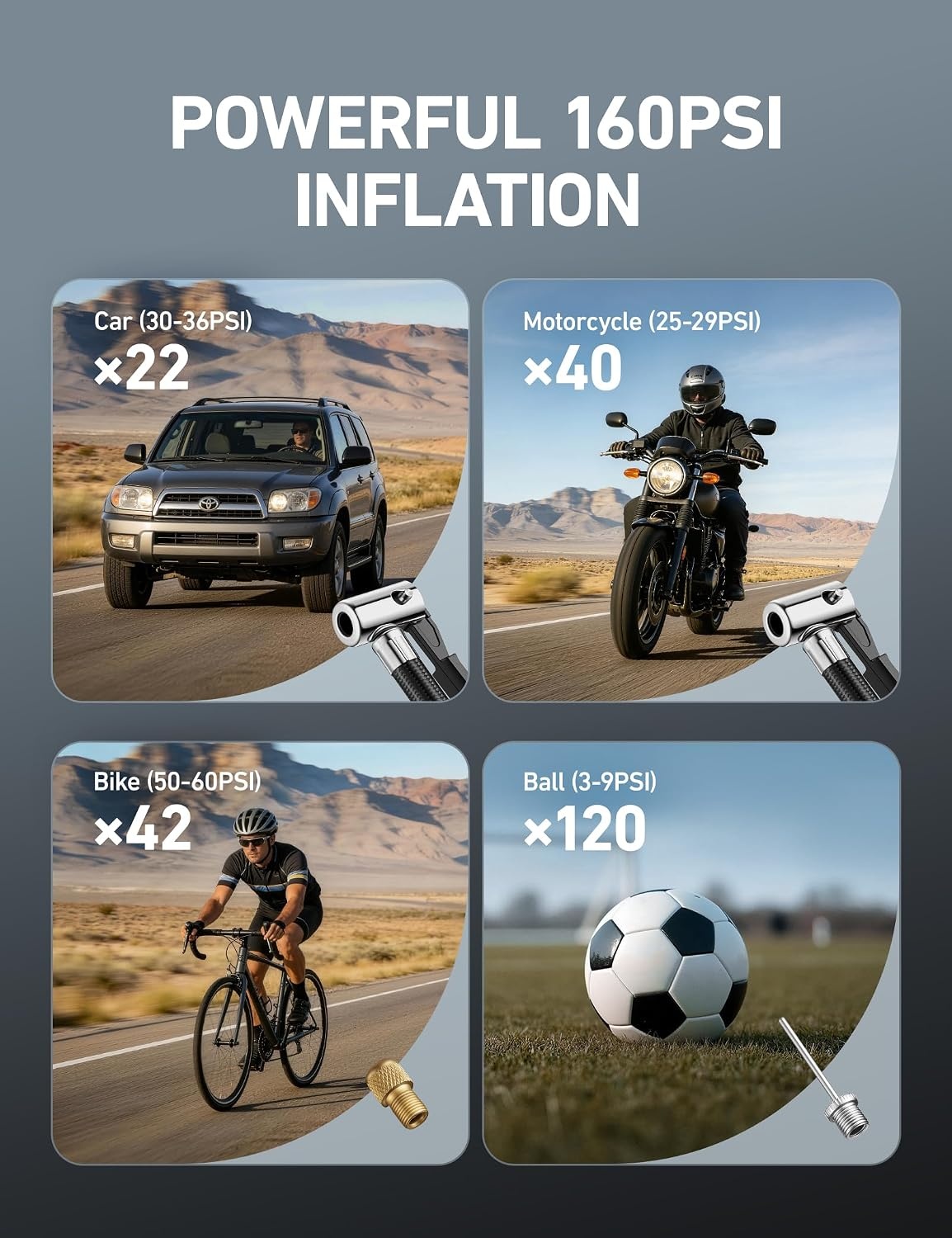 image:imageAstroAI Cordless Tire Inflator Portable Air Compressor 160PSI 12VDC BatteryYellow
