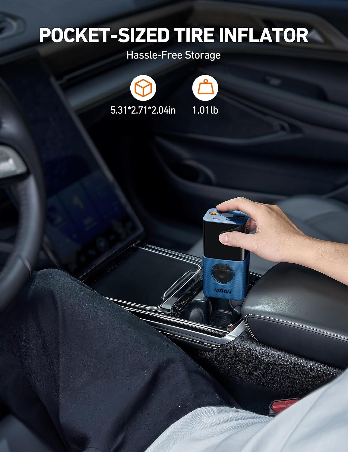 image:imageAstroAI L7 Tire Inflator Portable Air Compressor150 PSI Cordless Bike PumpBlue