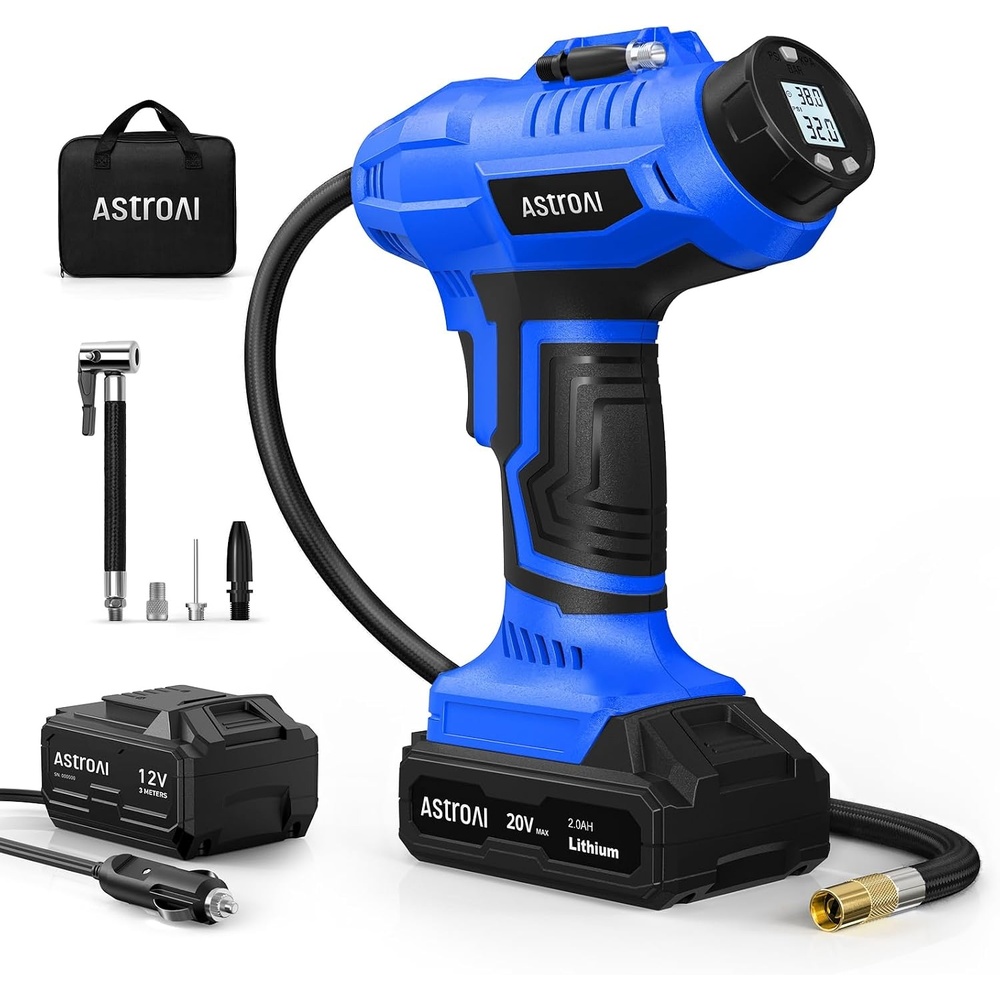 image:imageAstroAI Cordless Tire Inflator Portable Air Compressor 160PSI 12VDC BatteryBlue
